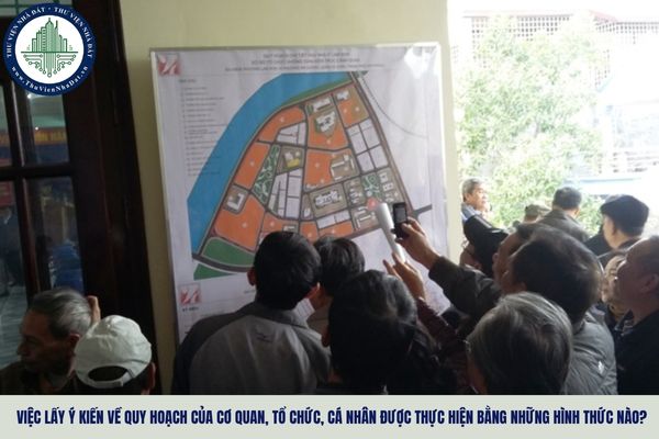Việc lấy ý kiến về quy hoạch của cơ quan, tổ chức, cá nhân được thực hiện bằng những hình thức nào?