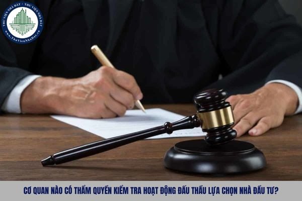 Cơ quan nào có thẩm quyền kiểm tra hoạt động đấu thầu lựa chọn nhà đầu tư?