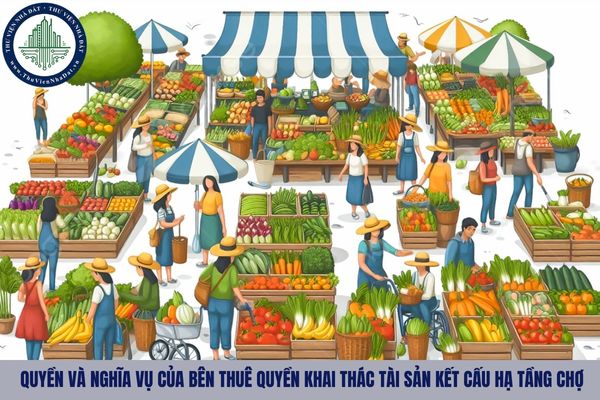 Bên thuê quyền khai thác tài sản kết cấu hạ tầng chợ có các quyền và nghĩa vụ gì?