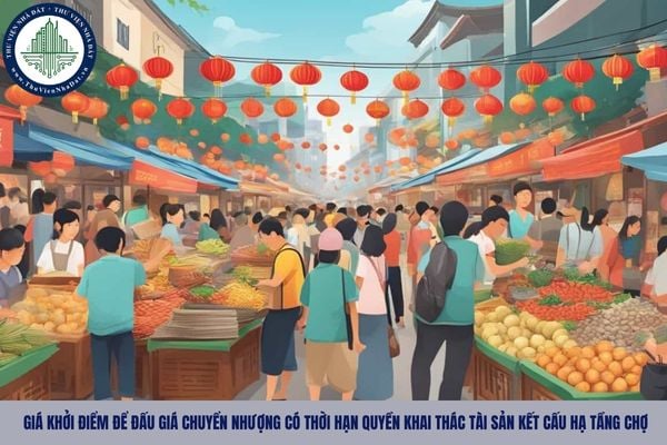 Giá khởi điểm để đấu giá chuyển nhượng có thời hạn quyền khai thác tài sản kết cấu hạ tầng chợ là gì?