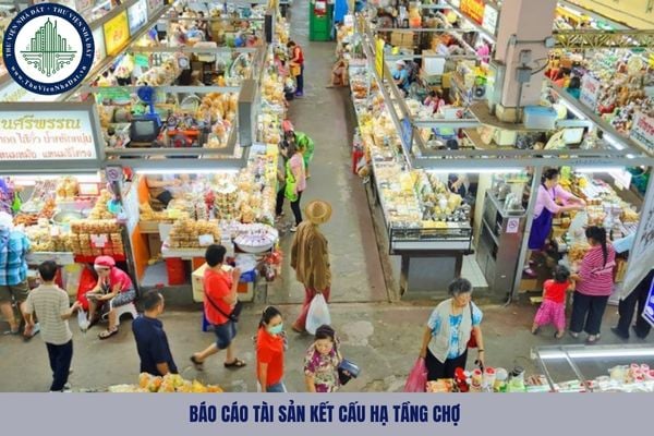 Báo cáo tài sản kết cấu hạ tầng chợ được thể hiện dưới hình thức nào?