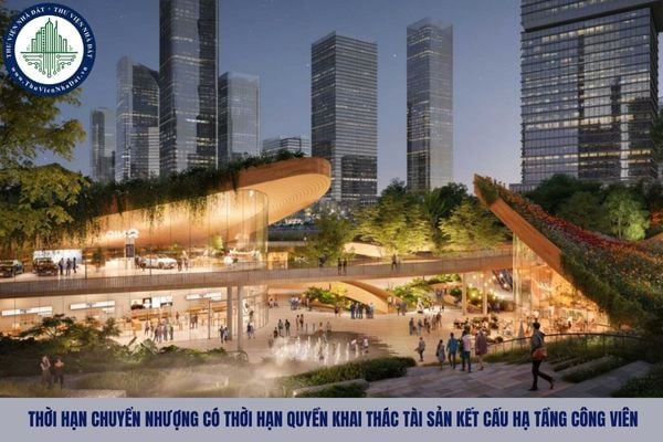 Thời hạn chuyển nhượng có thời hạn quyền khai thác tài sản kết cấu hạ tầng công viên được xác định ở đâu?