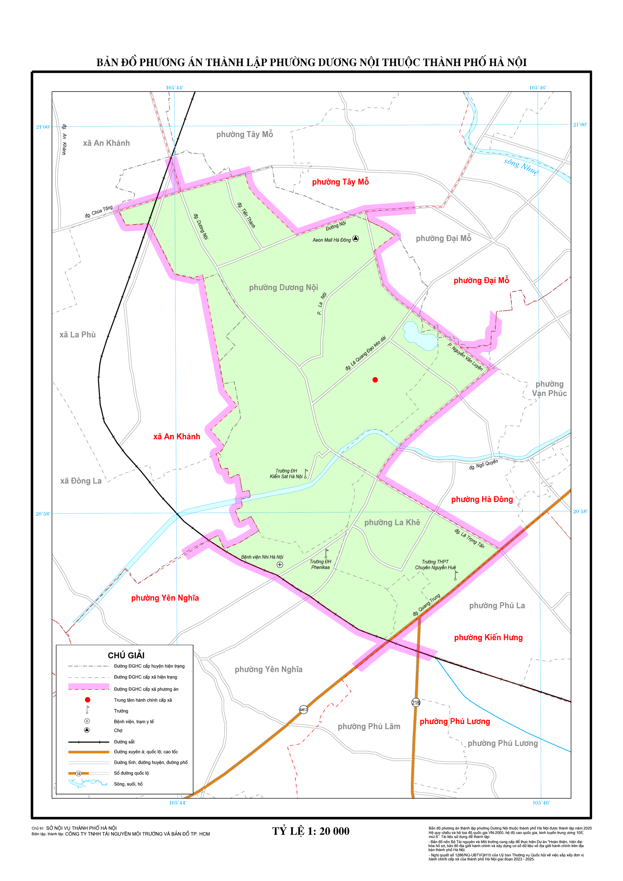 Xem chi tiết bản đồ phường Dương Nội mới từ 1/7