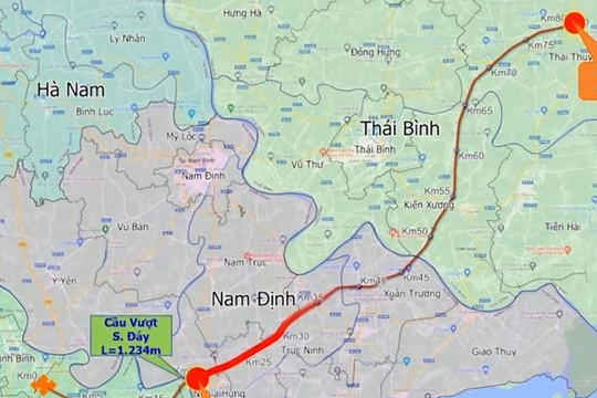 Bản đồ tuyến cao tốc Nam Định Thái Bình