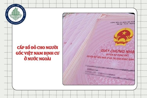 Thủ tục cấp Sổ đỏ lần đầu cho người gốc Việt Nam định cư ở nước ngoài từ 25/8/2025