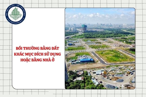 Cơ quan nào quy định tỷ lệ và điều kiện bồi thường bằng đất khác mục đích sử dụng hoặc bằng nhà ở?