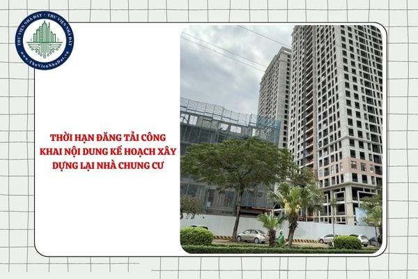 Thời hạn đăng tải công khai nội dung kế hoạch cải tạo, xây dựng lại nhà chung cư là bao lâu?