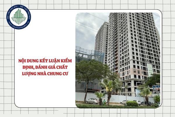 Kết luận kiểm định, đánh giá chất lượng nhà chung cư phải nêu rõ các nội dung nào?