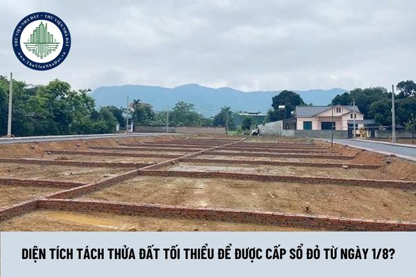 Diện tích tách thửa đất tối thiểu để được cấp sổ đỏ từ ngày 1/8? (Hình từ Internet)