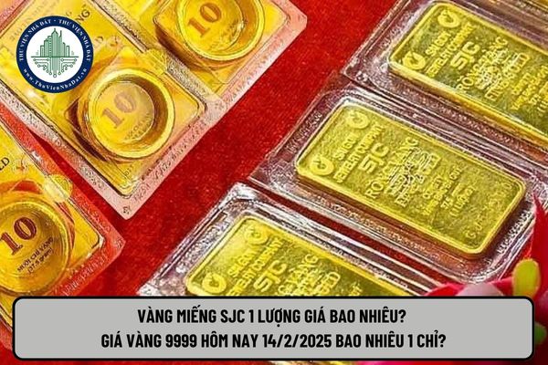 Vàng miếng SJC 1 lượng giá bao nhiêu? Giá vàng 9999 hôm nay 14 2 2025 bao nhiêu 1 chỉ?