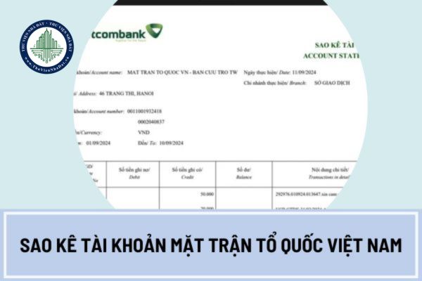Chi tiết file tải về sao kê của Mặt trận Tổ quốc Việt Nam hơn 12.000 trang ủng hộ đồng bào thiệt hại do ảnh hưởng bão số 3?
