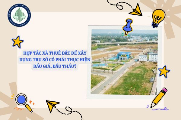Hợp tác xã thuê đất để xây dựng trụ sở có phải thực hiện đấu giá, đấu thầu?