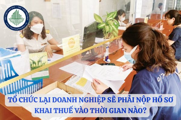 Tổ chức lại doanh nghiệp sẽ phải nộp hồ sơ khai thuế vào thời gian nào?