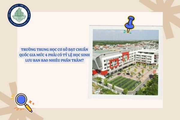 Trường trung học cơ sở đạt chuẩn quốc gia mức 4 phải có tỷ lệ học sinh lưu ban bao nhiêu phần trăm?