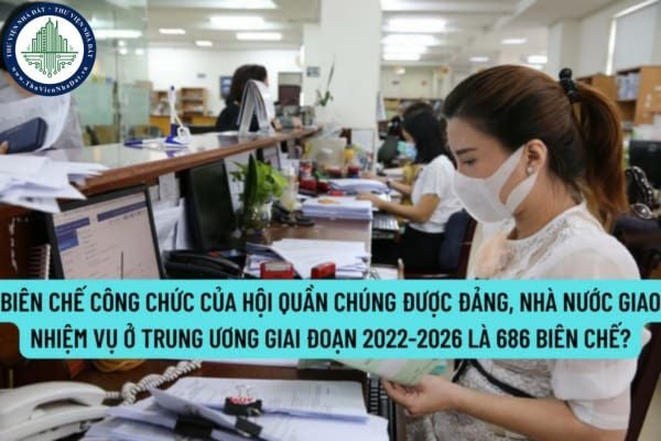 Biên chế công chức của hội quần chúng được Đảng, Nhà nước giao nhiệm vụ ở Trung ương giai đoạn 2022-2026 là 686 biên chế?