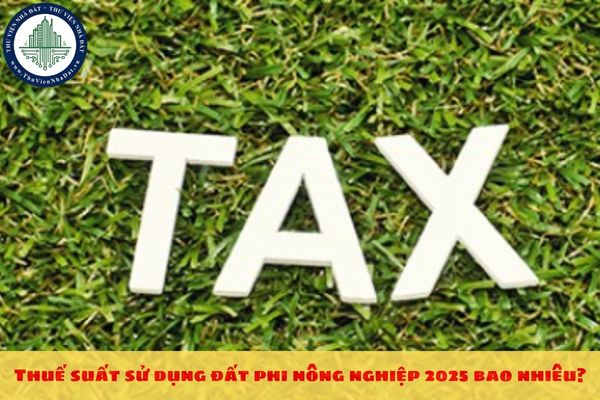 Thuế suất sử dụng đất phi nông nghiệp 2025 bao nhiêu?