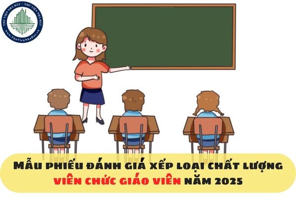 Mẫu phiếu đánh giá xếp loại chất lượng viên chức giáo viên năm 2025