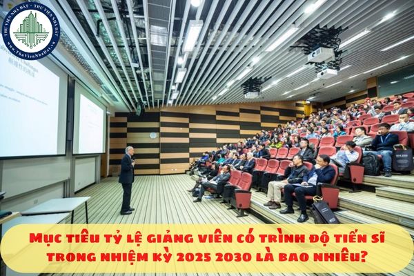 Mục tiêu tỷ lệ giảng viên có trình độ tiến sĩ trong nhiệm kỳ 2025 2030 là bao nhiêu?