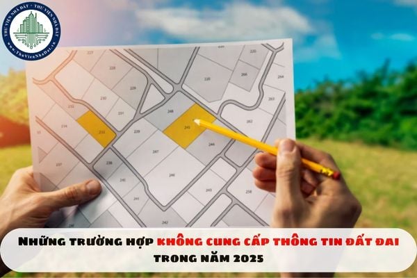 Những trường hợp không cung cấp thông tin đất đai trong năm 2025