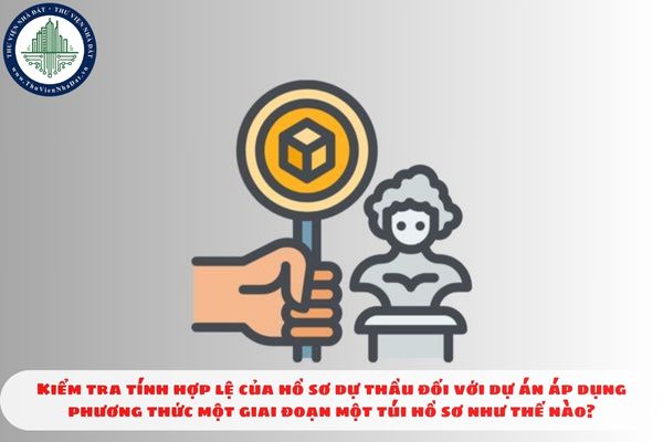 Kiểm tra tính hợp lệ của hồ sơ dự thầu đối với dự án áp dụng phương thức một giai đoạn một túi hồ sơ như thế nào?
