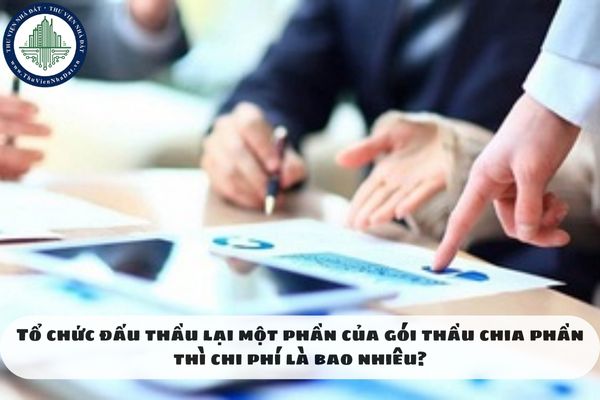 Tổ chức đấu thầu lại một phần của gói thầu chia phần thì chi phí là bao nhiêu?