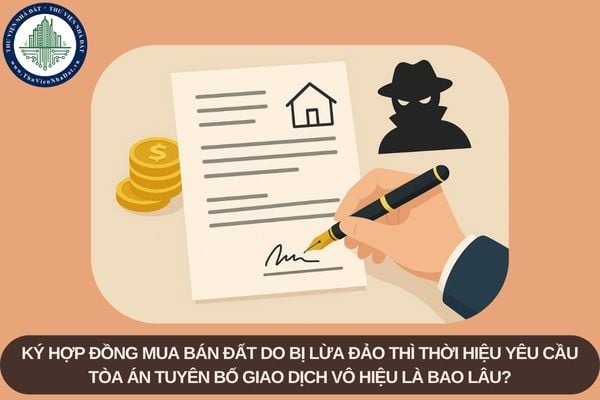 Ký hợp đồng mua bán đất do bị lừa đảo thì thời hiệu yêu cầu Tòa án tuyên bố giao dịch vô hiệu là bao lâu?