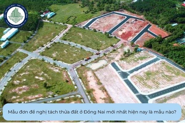Mẫu đơn đề nghị tách thửa đất ở Đồng Nai mới nhất hiện nay là mẫu nào?