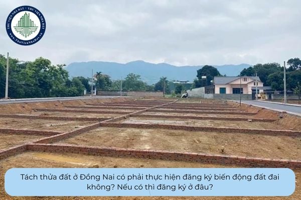 Tách thửa đất ở Đồng Nai có phải thực hiện đăng ký biến động đất đai không? Nếu có thì đăng ký ở đâu?