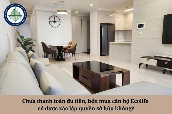 Chưa thanh toán đủ tiền, bên mua căn hộ Ecolife có được xác lập quyền sở hữu không?