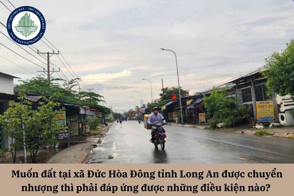Muốn đất tại xã Đức Hòa Đông tỉnh Long An được chuyển nhượng thì phải đáp ứng được những điều kiện nào? 