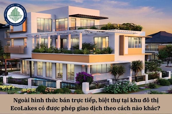 Ngoài hình thức bán trực tiếp, biệt thự tại khu đô thị EcoLakes có được phép giao dịch theo cách nào khác theo quy định pháp luật?