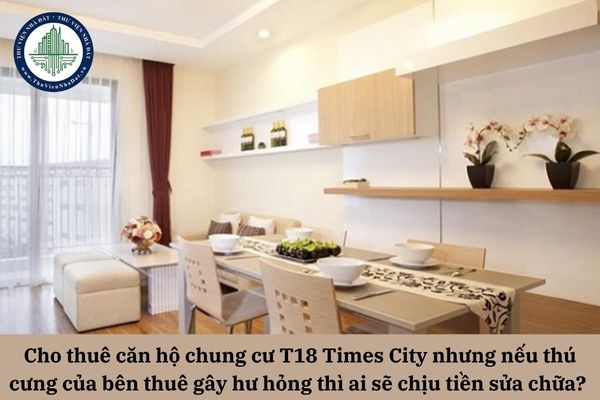 Cho thuê căn hộ chung cư T18 Times City nhưng nếu thú cưng của bên thuê gây hư hỏng thì ai sẽ chịu tiền sửa chữa? 