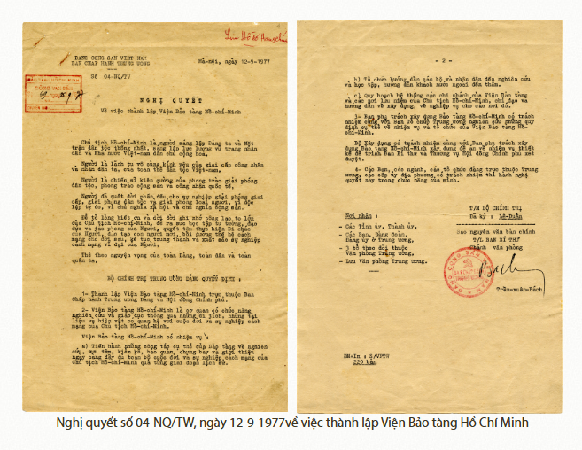 Nghị quyết số 04-NQ/TW, ngày 12-9-1977về việc thành lập Viện Bảo tàng Hồ Chí Minh