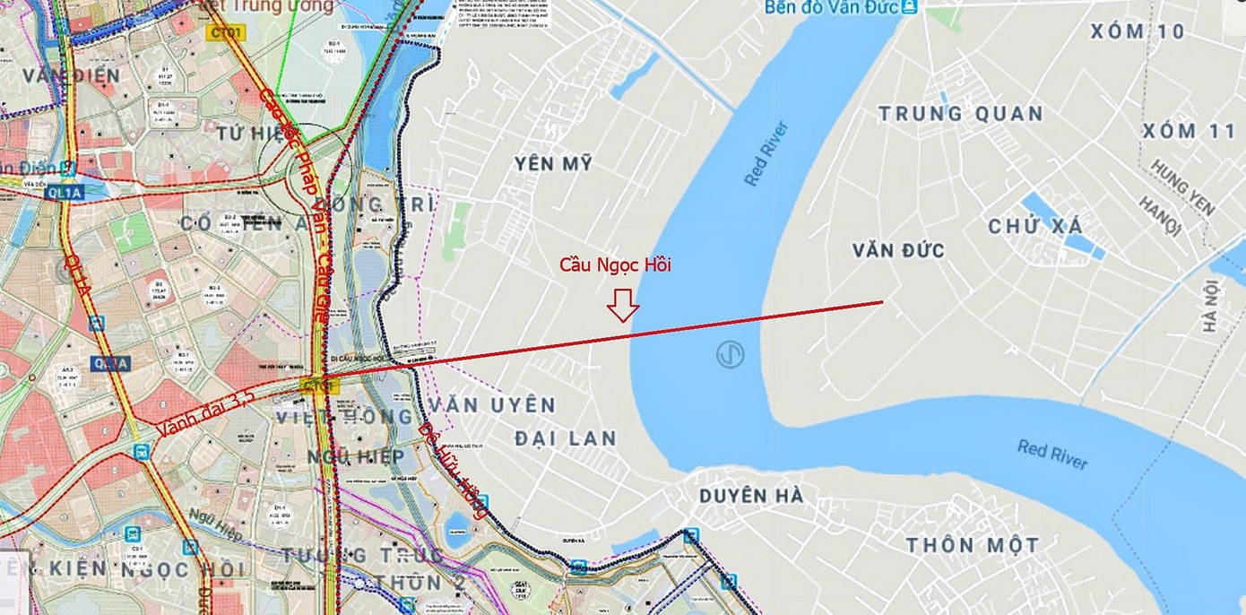Quy hoạch cầu Ngọc Hồi