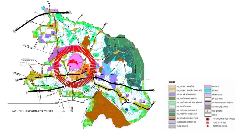 Bản đồ vị trí Dự án du lịch sinh thái núi Chứa Chan trong Quy hoạch chung huyện Xuân Lộc tỉnh Đồng Nai (nay là xã Xuân Lộc, tỉnh Đồng Nai)