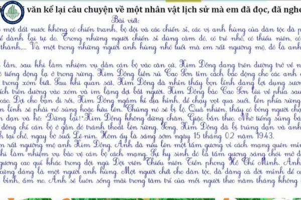 Top 10 bài văn kể lại câu chuyện về một nhân vật lịch sử mà em đã đọc ngắn gọn nhất