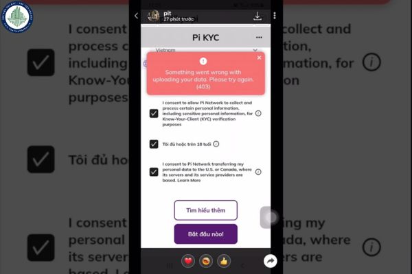 Khắc phục lỗi 403 khi KYC Pi hiệu quả nhất? Sau khi xác minh KYC Pi Network có thể sử dụng để thanh toán giao dịch mua căn hộ tại Chung cư Westlake Residential không?