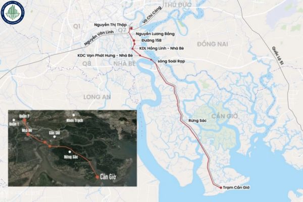 Chi tiết hướng tuyến metro Cần Giờ đi từ Quận 7 - Nhà Bè