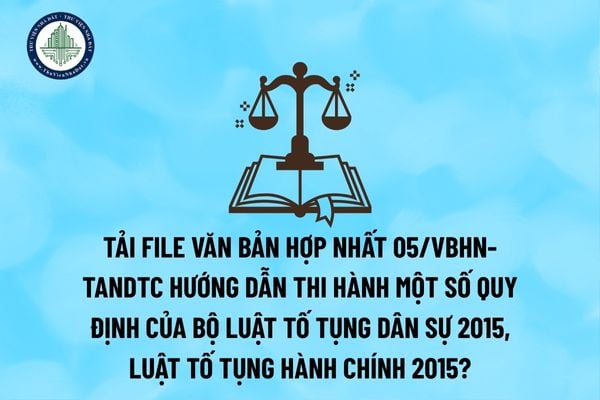 Tải file Văn bản hợp nhất 05/VBHN-TANDTC Hướng dẫn thi hành một số quy định của Bộ luật tố tụng dân sự 2015, Luật tố tụng hành chính 2015? (Hình từ Internet)
