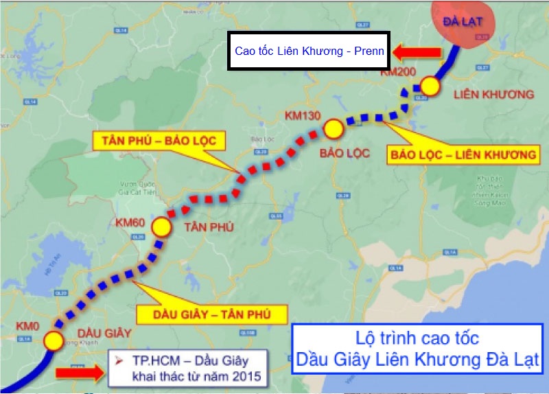 Bản đồ cao tốc Liên Khương - Prenn