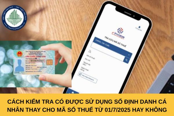 Cách kiểm tra có được sử dụng số định danh cá nhân thay cho mã số thuế từ 01/7/2025 hay không