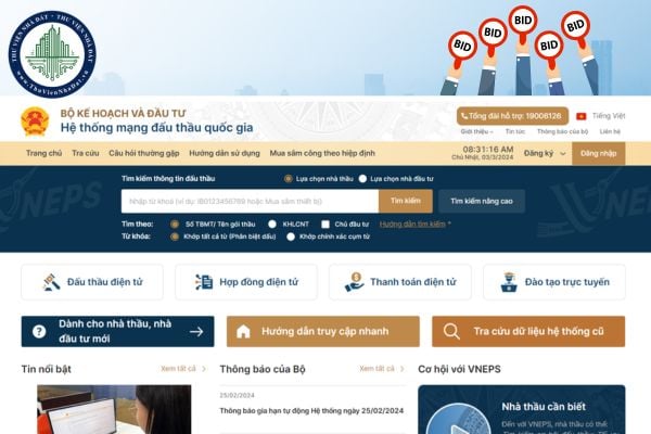 Hướng dẫn đăng ký tham gia Hệ thống mạng đấu thầu quốc gia từ 07/8/2025