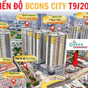 Bán căn hộ Bcons Green Diamond, 5 phút đến Cầu vượt Linh Xuân Thủ đức, thanh toán 540tr nhận nhà