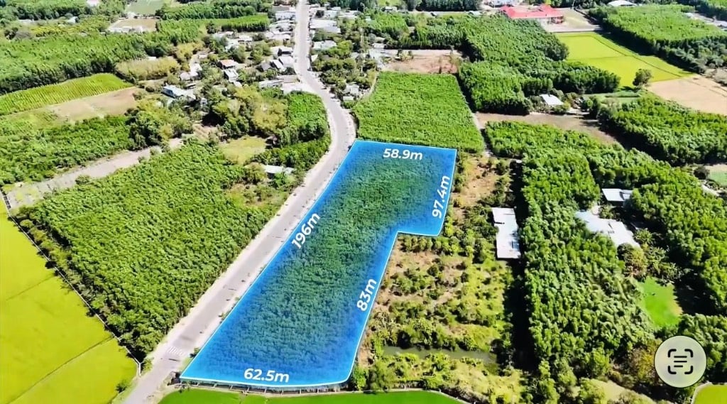 11410m2 đất đường nhựa vỉa hè rộng 17m phủ hồng toàn bộ. Ngang 196m x 62m. Thích hợp phân lô dự án