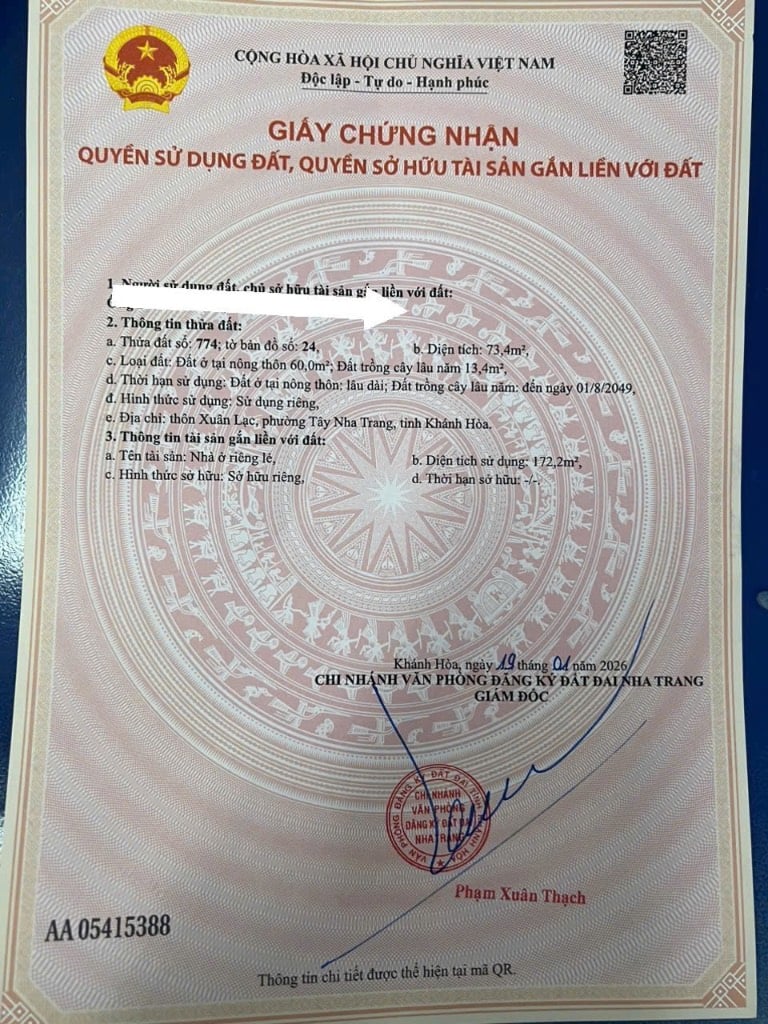 Bán nhà riêng 73m2 tại bờ kè sông cái, Vĩnh Ngọc, Nha Trang - Giá chỉ 3.75 tỷ VND