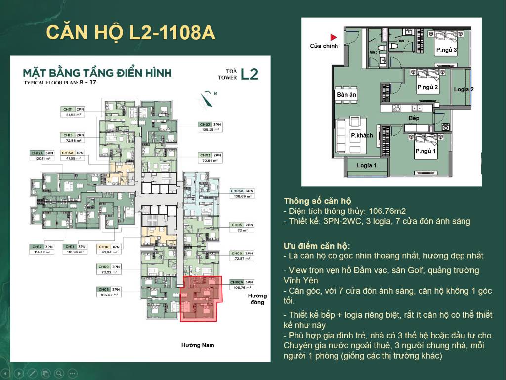 Bán Căn Hộ 106m² – 3PN Luxora Vĩnh Yên, Thiết Kế Đẹp, View Triệu Đô