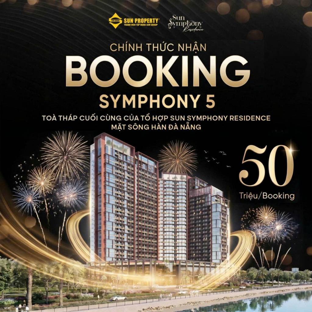 nhận booking căn hộ Sun Symphony Residence, Đà Nẵng, trực diện sông Hàn, giá tốt chỉ 85tr/m2