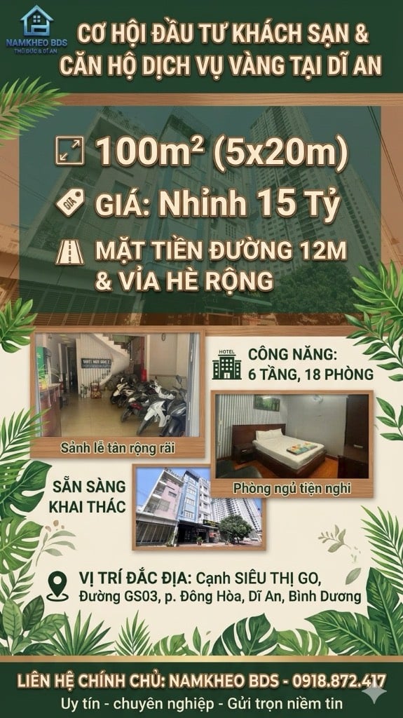 KHÁCH SẠN 6 TẦNG 18 PHÒNG HOÀN CÔNG, PCCC CHUẨN , DÒNG TIỀN 100TRIỆU/THÁNG, KHOÁN THUÊ 60TRIỆU/THÁNG