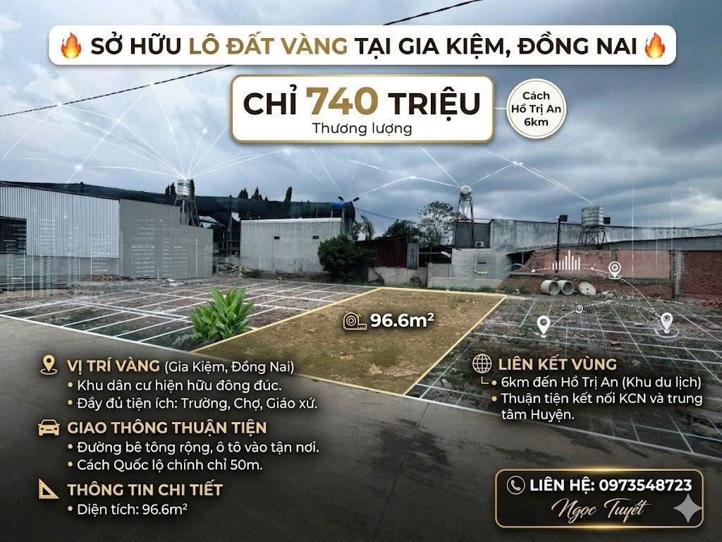 GẦN QUỐC LỘ – GẦN KHU CÔNG NGHIỆP – GIÁ CHỈ 740 TRIỆU