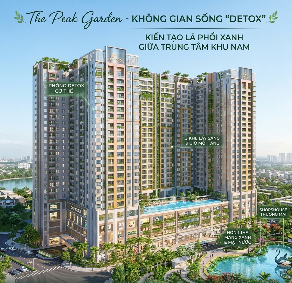 Officetel 30m2 - Giá 1.8 tỷ - 1PN1WC booking sớm chọn căn đẹp The Peak